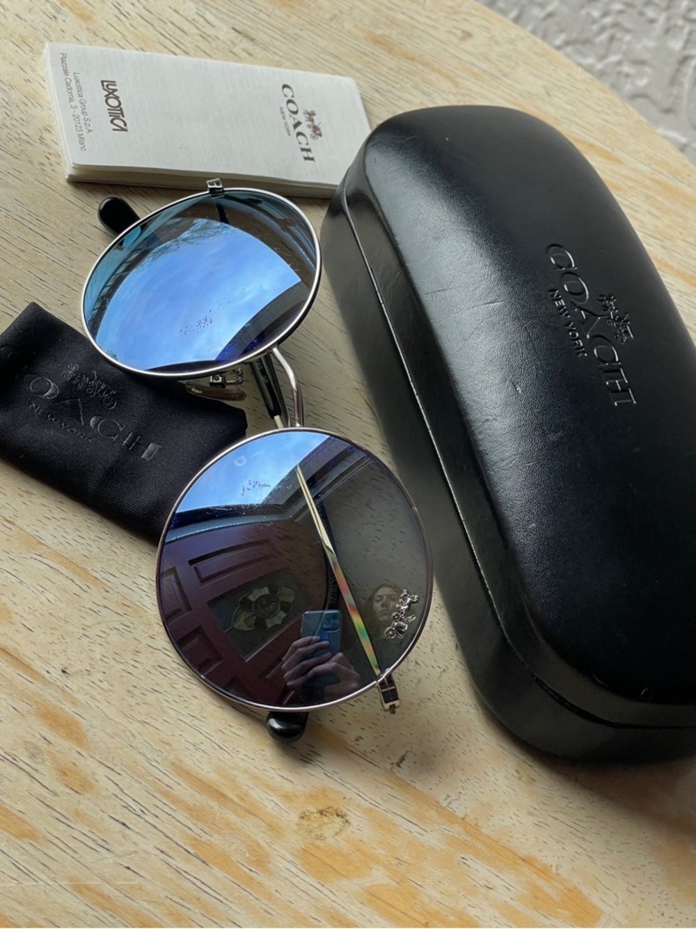 John Lennon 70’s Coach Silver Frame Sunglasses with ✨Polarized✨ Blue Lenses